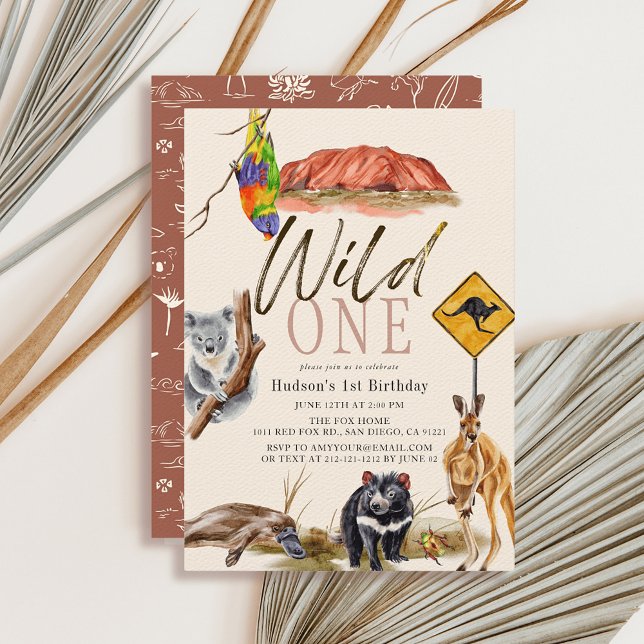 Wild One Australian Animals 1st Birthday Invitation (Creator Uploaded)