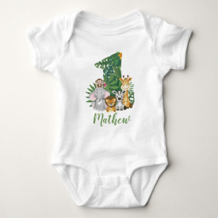 Wild One Baby 1st Birthday Jungle Safari T-shirt Baby Bodysuit