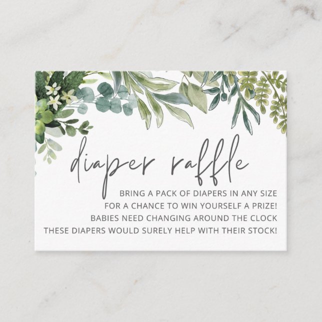 Wild One Baby Animals Diaper Raffle Insert (Front)