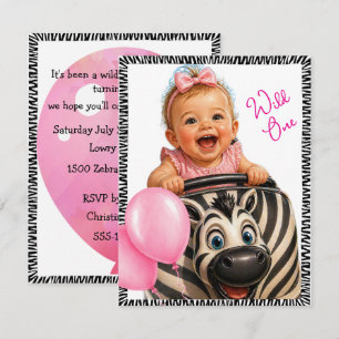 Wild One Baby Girl Digital Download Invitation
