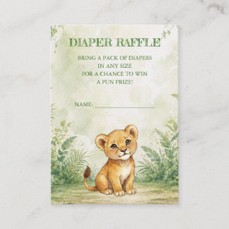 Wild One Baby Shower Diaper Raffle Enclosure Card