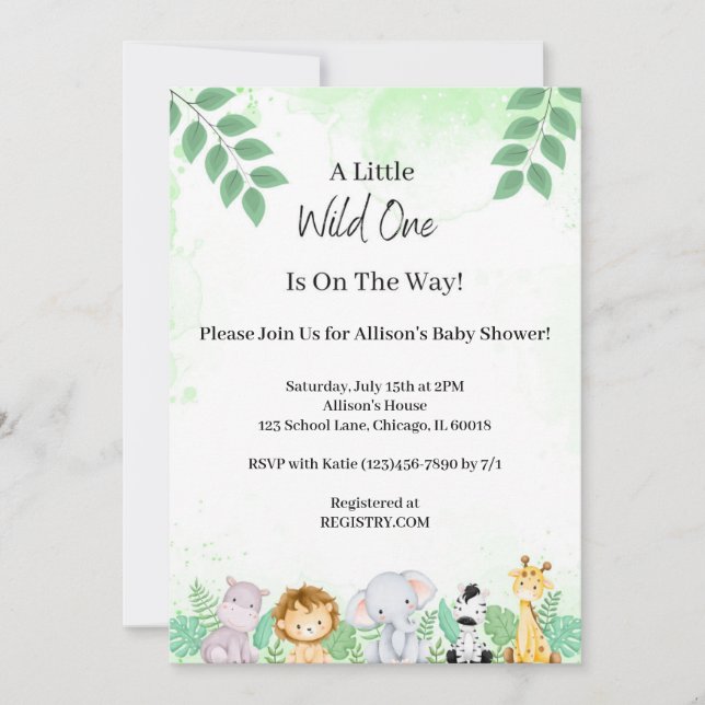 Wild One Baby Shower Invitation (Front)