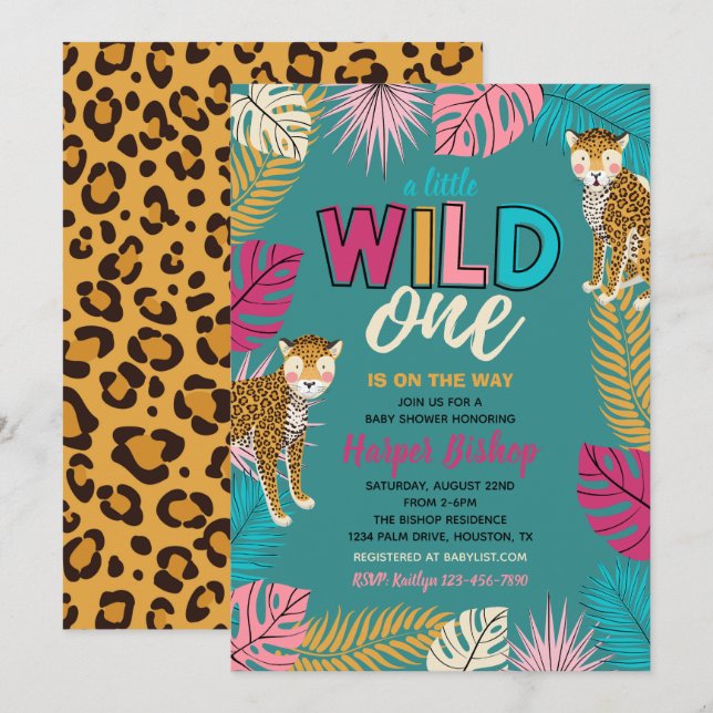 Wild One Baby Shower Invitation | Wild One Shower (Front/Back)