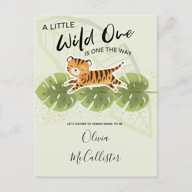 Wild One Baby Shower Invite Postcard (Front)