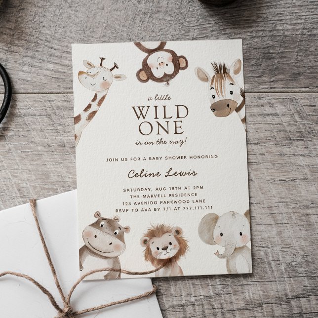 Wild One Baby Shower Safari Theme Invitation (Creator Uploaded)