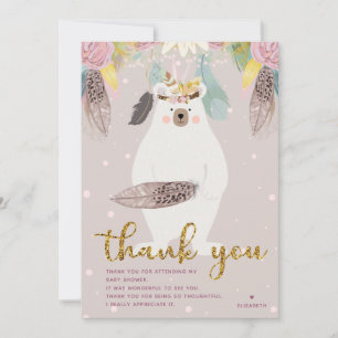 Wild One Baby Shower Thank You Card