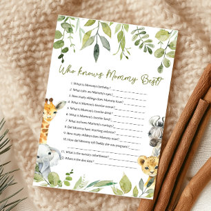 Wild One Baby Shower Who knows Mommy Best Game