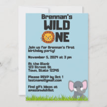 WILD ONE Baby's First Birthday Invitation