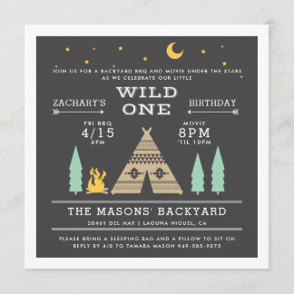 Wild One | Backyard BBQ & Movie Birthday Invitation