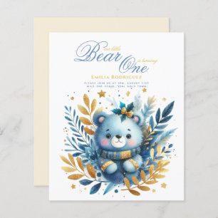 Wild One Bear 1st Birthday (or EDIT AGE) Teal Gold