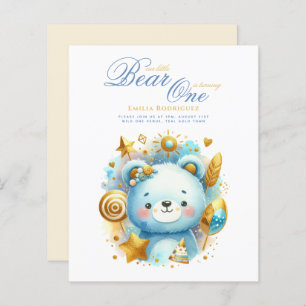 Wild One Bear 1st Birthday (or EDIT AGE) Teal Gold