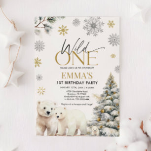 Wild One Bear Birthday Invitation, 2nd Birthday Invitation