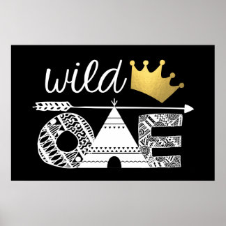 Wild One Birthday Backdrop Poster