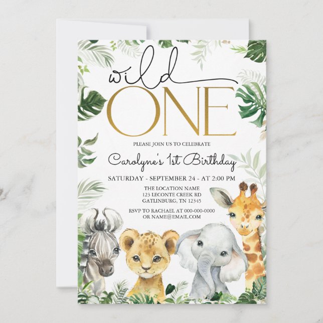 Wild One Birthday Boy Invitation (Front)