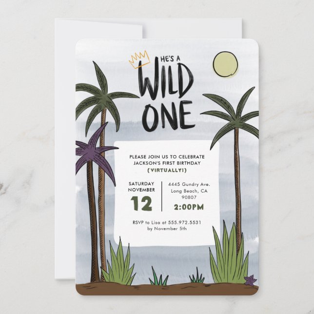 Wild One Birthday Invitation (Front)