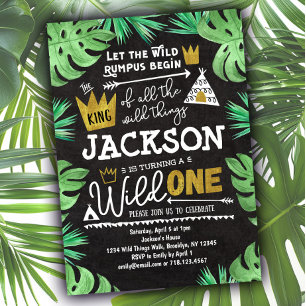 Wild ONE Birthday Invitation Boy Wild Things 1st