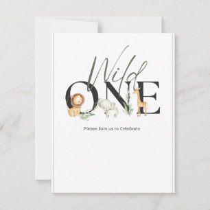 Wild one birthday invitation kids