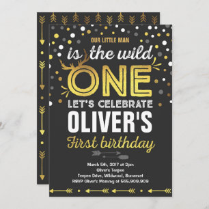 Wild One Birthday Invitation Modern Wild One Party