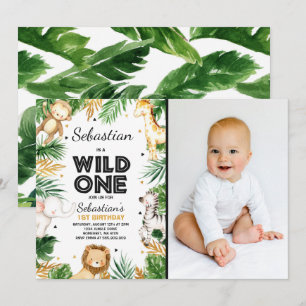 Wild One Birthday Invitation Safari Animals Party