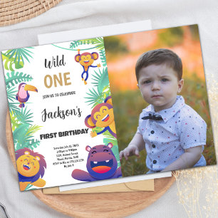 Wild One Birthday Invitations with photo