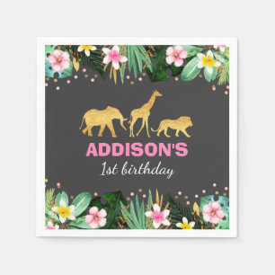 Wild One Birthday Jungle Animals Napkin