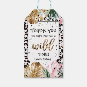 Wild One Birthday Leopard Print Safari Party Favou Gift Tags
