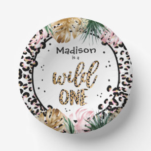 Wild One Birthday Leopard Print Wild Jungle Party Paper Plate