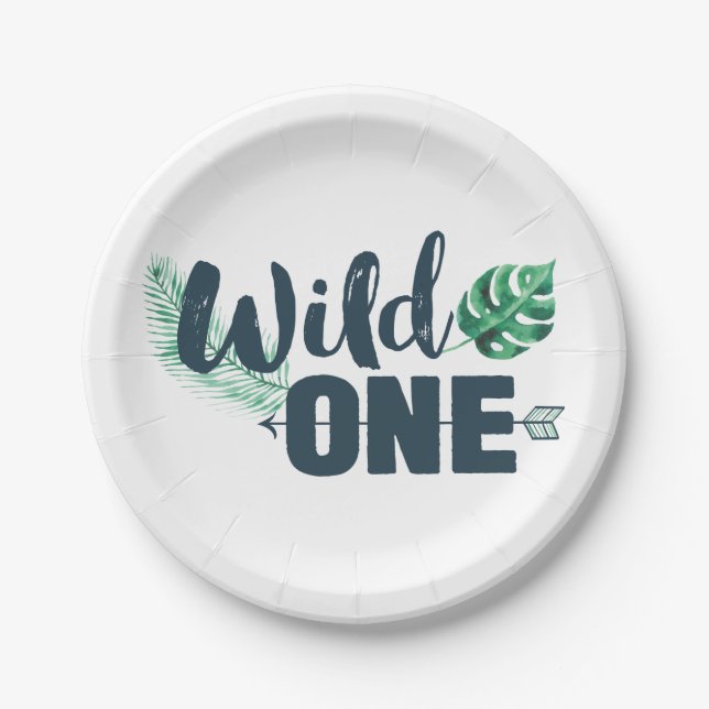 Wild ONE Birthday Paper Plate (Front)
