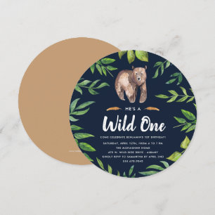 Wild One Birthday Party Invitation   Circle