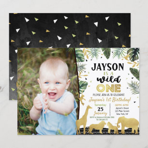 Wild One  Birthday Party Invitations
