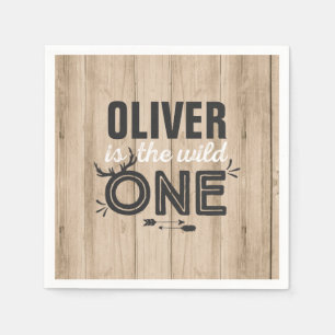 Wild One Birthday Party Napkin Rustic Wild One
