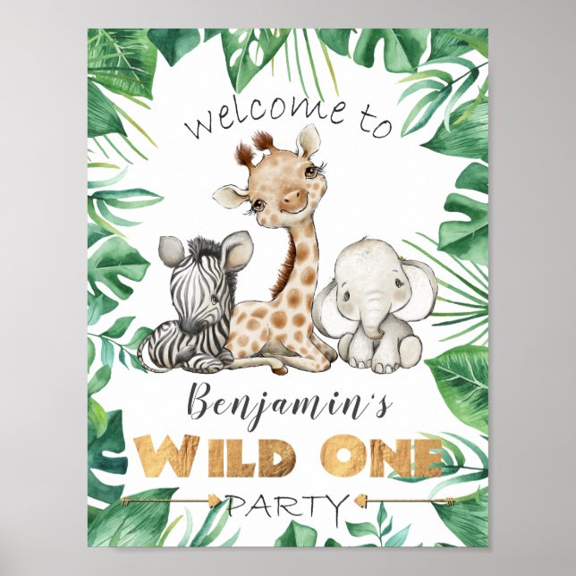 Wild One Birthday Party Welcome Door Sign (Front)
