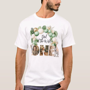 Wild One Birthday Safari Animal Photo Dad T-Shirt