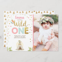 Wild One Birthday Teepee Boho Tribal Pink Girl
