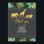 Wild One Birthday Thank You Card Jungle Animals<br><div class="desc">Tropical Wild One Thank You Card 
All designs are © PIXEL PERFECTION PARTY LTD</div>