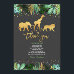 Wild One Birthday Thank You Card Jungle Animals<br><div class="desc">Tropical Wild One Thank You Card 
All designs are © PIXEL PERFECTION PARTY LTD</div>