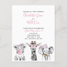 Wild One Black White Pink Girl's Birthday Party