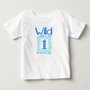 Wild One Blue Green First Birthday Outfit Baby T-Shirt