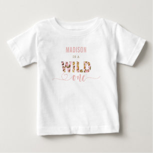 Wild One Blush Pink Jungle Safari 1st Birthday Baby T-Shirt