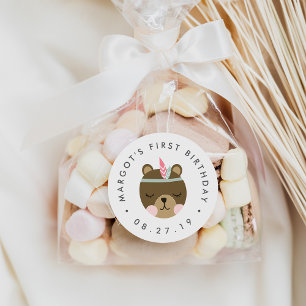 Wild One   Boho Bear First Birthday Stickers