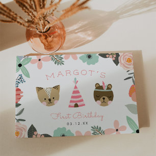 Wild One Boho Camping Theme First Birthday Party Guest Book