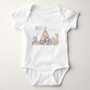 Wild One Boho Safari Birthday Outfit  Baby Bodysuit