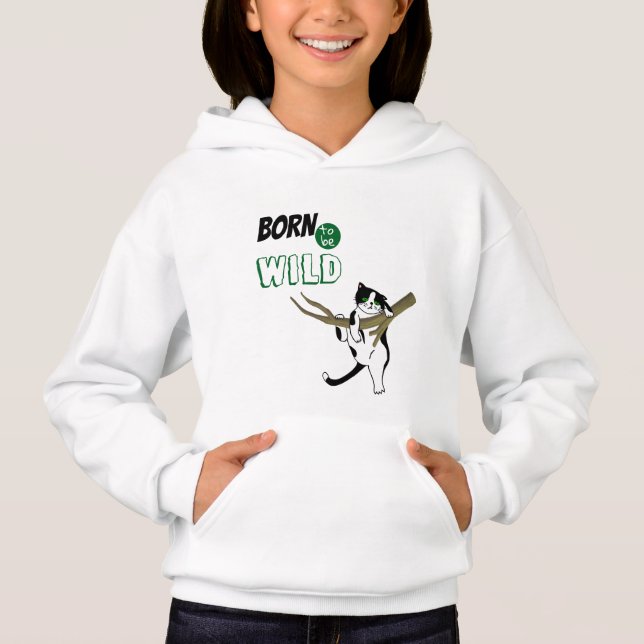 Wild One Born To Be Wild Cat Climbing Tree (Front)