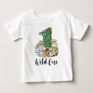 Wild One Boy 1st Birthday Jungle Safari Cute Baby T-Shirt