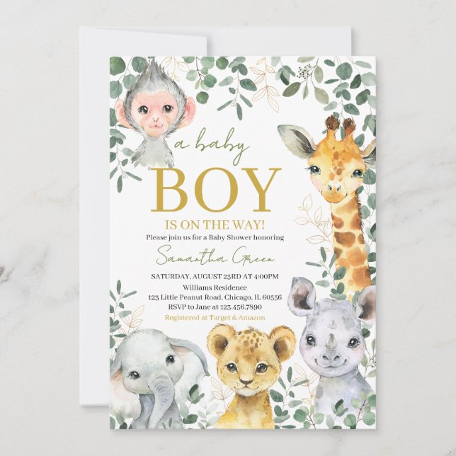 Wild One Boy Baby Shower Invitation (Front)