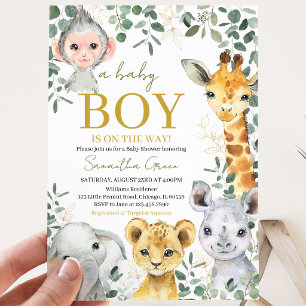 Wild One Boy Baby Shower Invitation