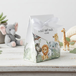 Wild One Boy Safari Jungle Animals  Baby Shower  Favour Box