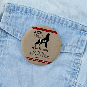 Wild One Boys Baby Shower 3 Cm Round Badge