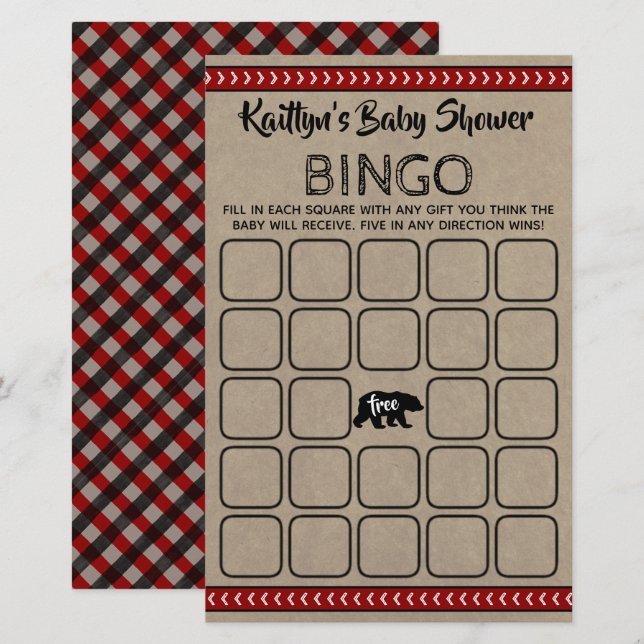Wild One Boys Baby Shower Bingo (Front/Back)