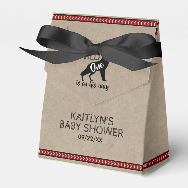 Wild One Boys Baby Shower Favour Box (Front Side)